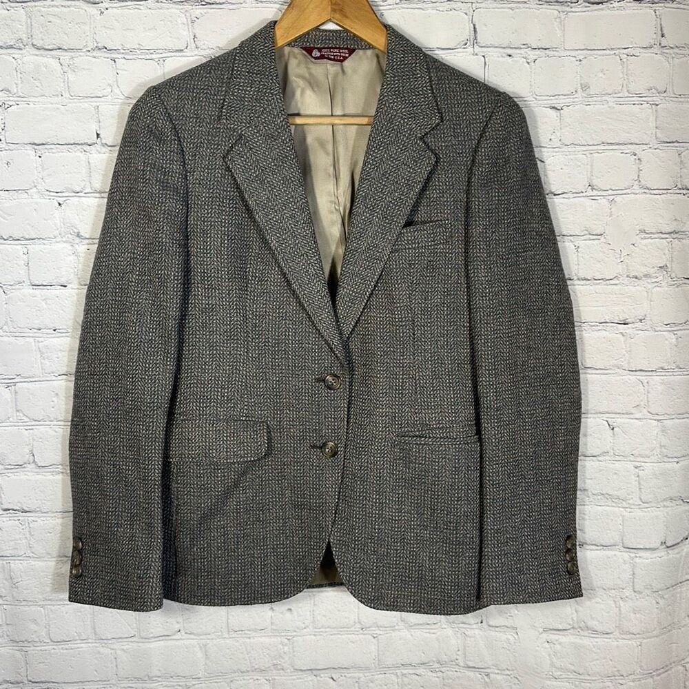 Vintage Jos A Bank Wool Tweed Blazer Sport Coat Made in‎ the USA Grandmacore